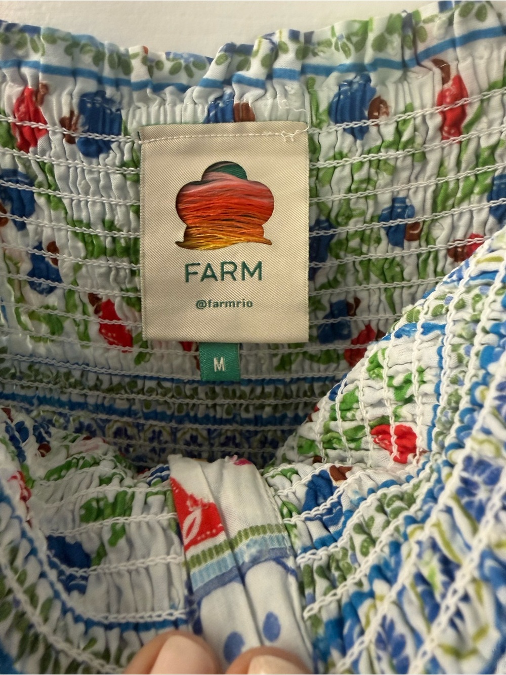 FARM Rio Blue White Floral Patchwork Maxi Dress - Picture 6 of 6